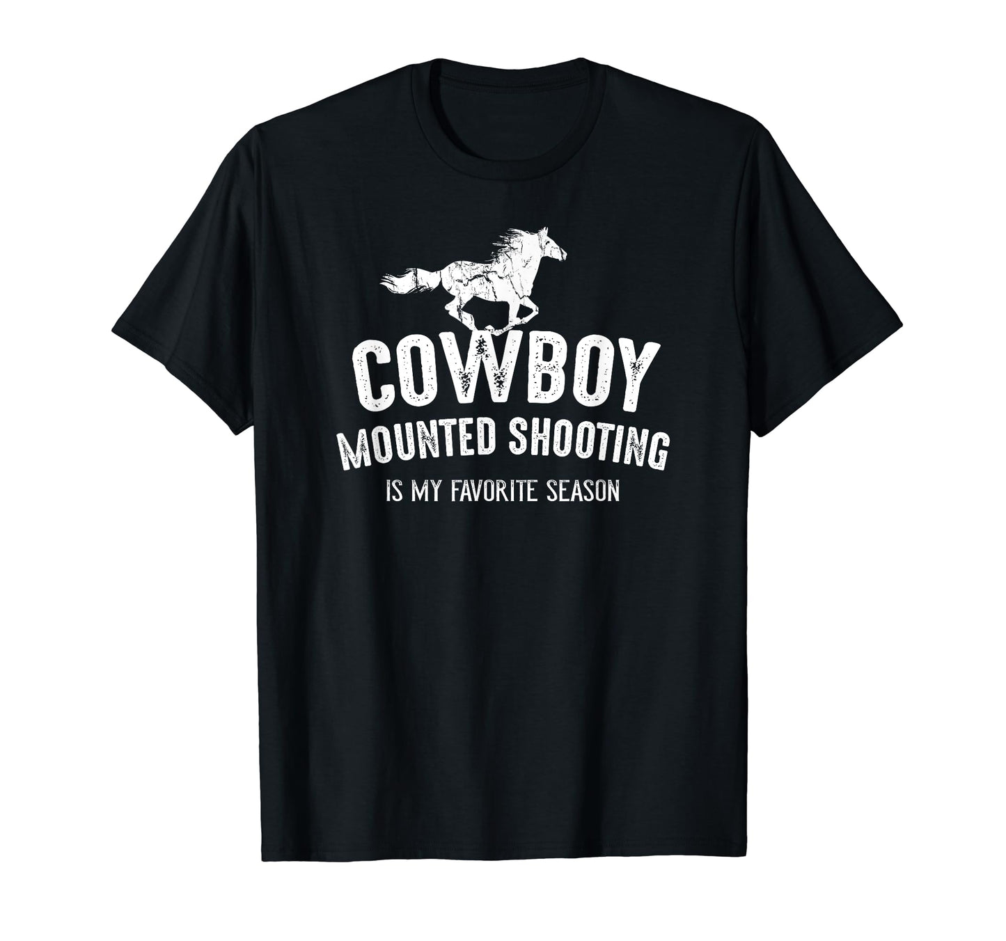 Distressed Cowboy Mounted Shooting T-Shirt - Trendy Graphic for Adults - T-Shirt, Sweatshirt, Hoodie