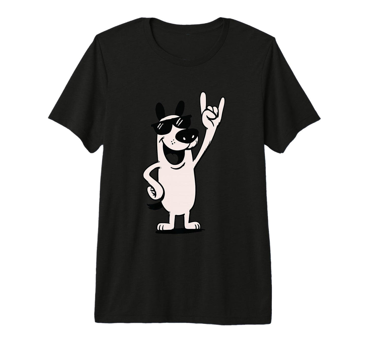Dog Sunglasses Rock Hand Sign Punk T-Shirt - Trendy Graphic for Adults - T-Shirt, Sweatshirt, Hoodie