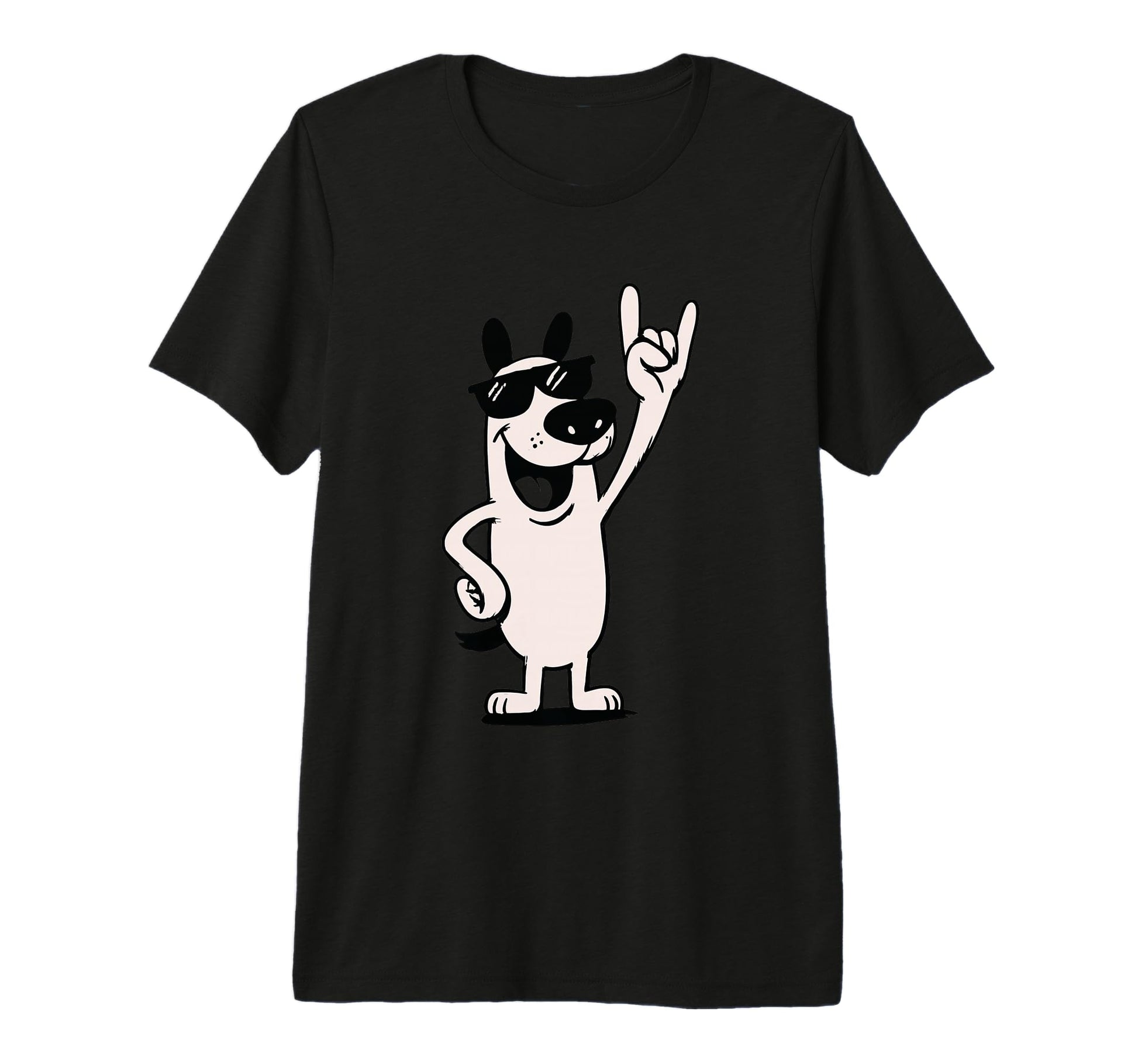 Dog Sunglasses Rock Hand Sign Punk T-Shirt - Trendy Graphic for Adults - T-Shirt, Sweatshirt, Hoodie