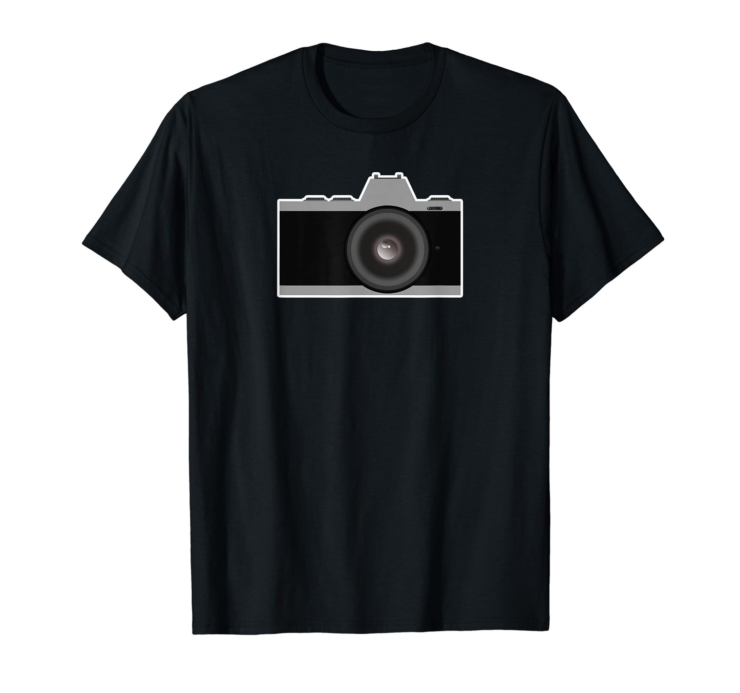 Slr Mirrorless Camera White Outline T-Shirt - Unique Graphic Men Women - T-Shirt, Sweatshirt, Hoodie