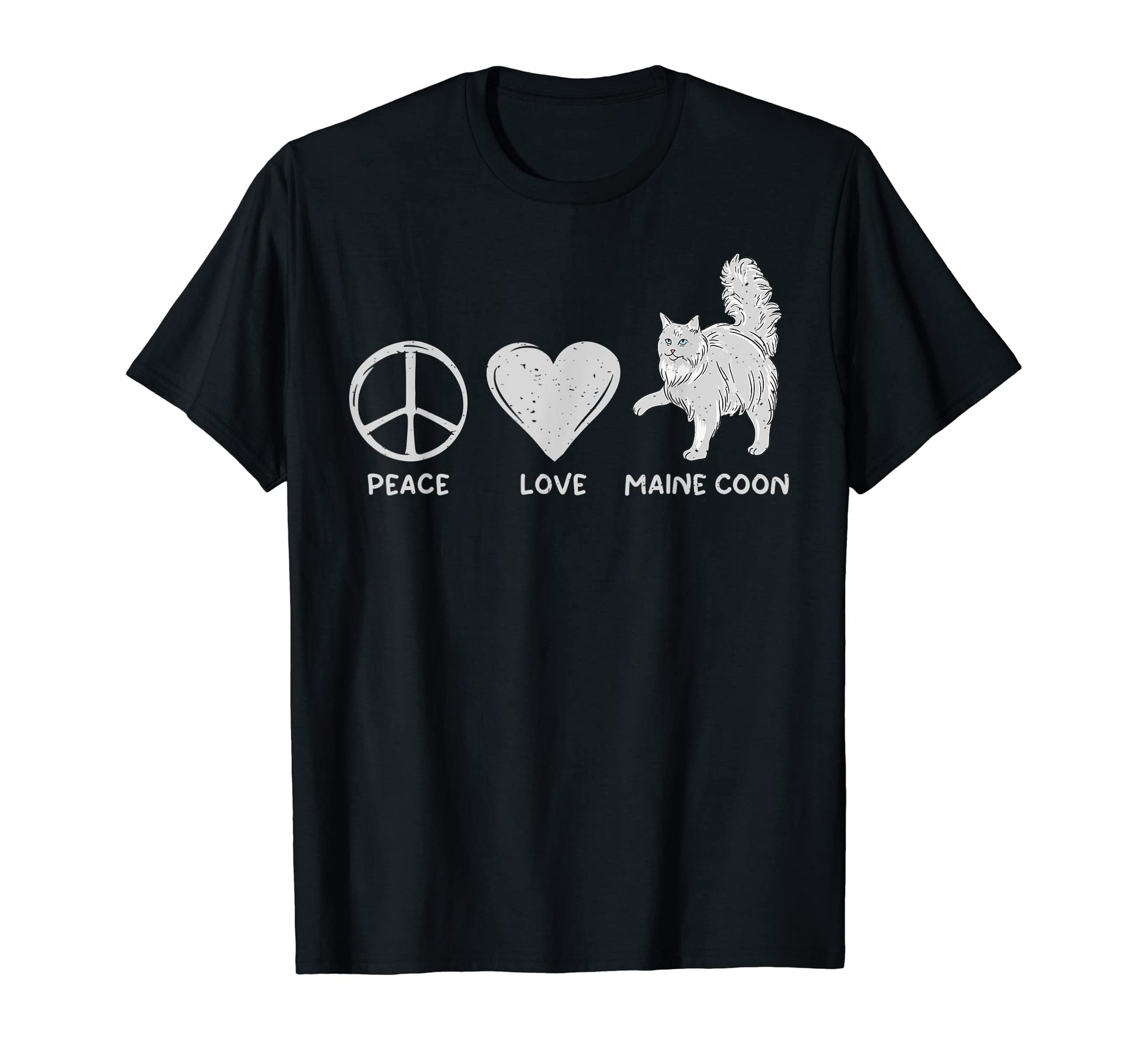 Peace Love Maine Coon T-Shirt - Fun Novelty Design for Adults - T-Shirt, Sweatshirt, Hoodie