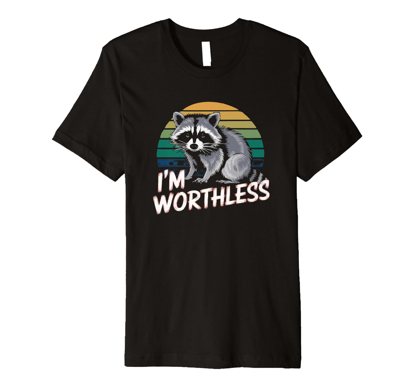 Worthless Raccoon Sunset 90S T-Shirt - Casual Everyday Wear for Adults - T-Shirt, Sweatshirt, Hoodie