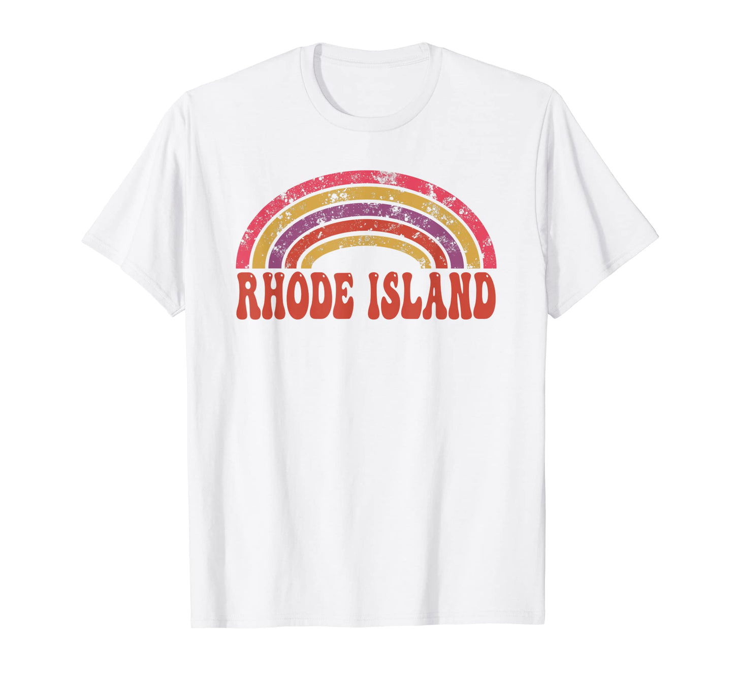 Rhode Island Hippie Rainbow 60S 70S T-Shirt - Aesthetic Graphic Men Women - T-Shirt, Sweatshirt, Hoodie