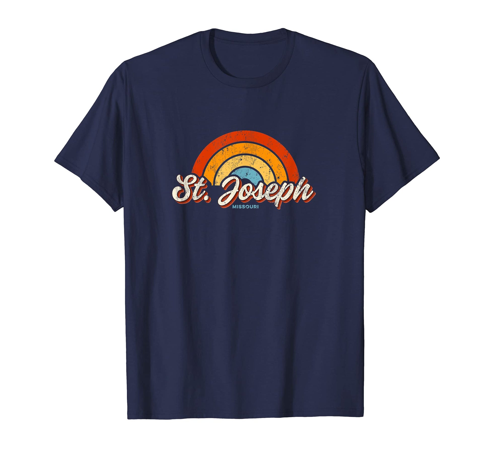 St Joseph Missouri Mo Rainbow 70S T-Shirt - Custom Art Print for Adults - T-Shirt, Sweatshirt, Hoodie