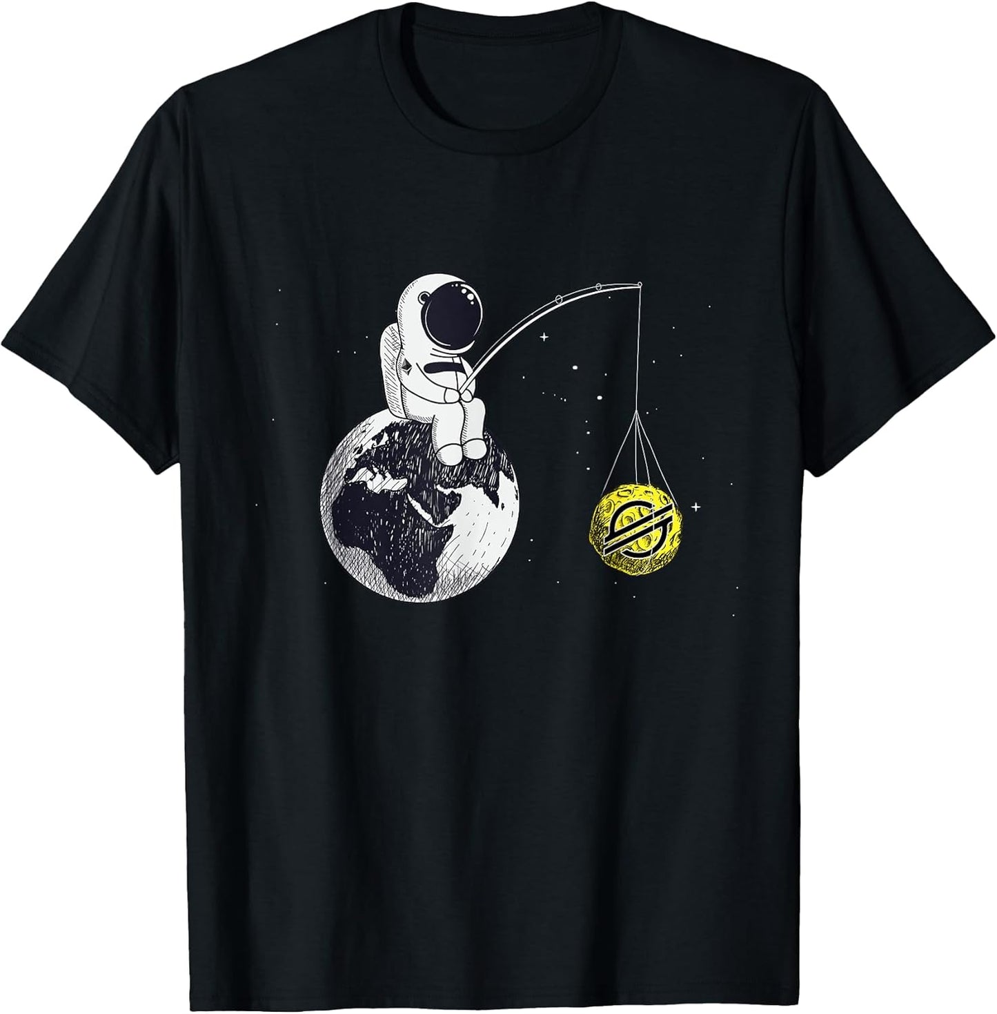 Astronaut Fishing The Stellar XLM Logo Crypto Moon - Adult & Kids T-Shirts, Sweatshirts & Hoodies apparel design preview 1