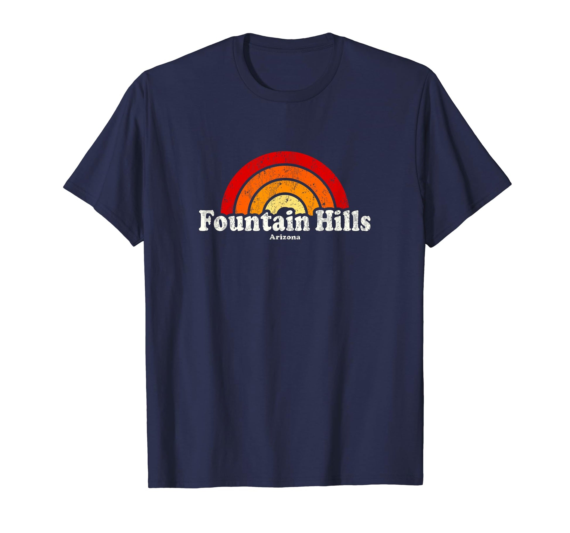 Fountain Hills Arizona Az 70S Rainbow T-Shirt - Unique Graphic Unisex - T-Shirt, Sweatshirt, Hoodie