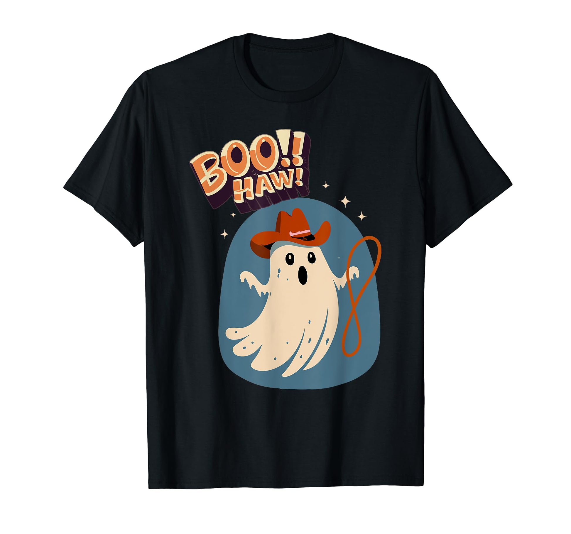 Ghost Boo Haw Western T-Shirt - Graphic Print for Adults - T-Shirt, Sweatshirt, Hoodie