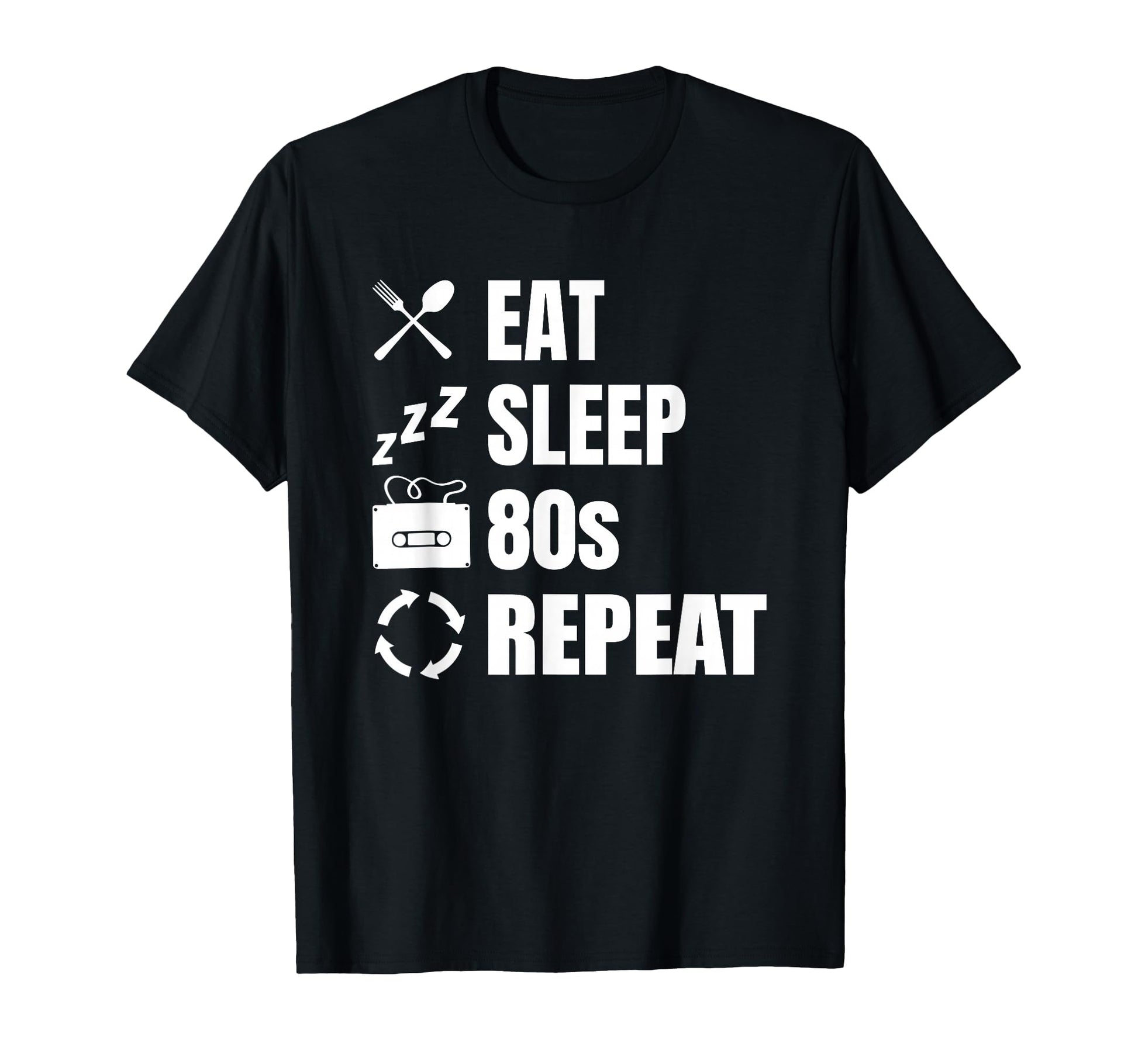 Eat Sleep 80S Repeat Lover Synthwave T-Shirt - Unique Graphic for Adults - T-Shirt, Sweatshirt, Hoodie