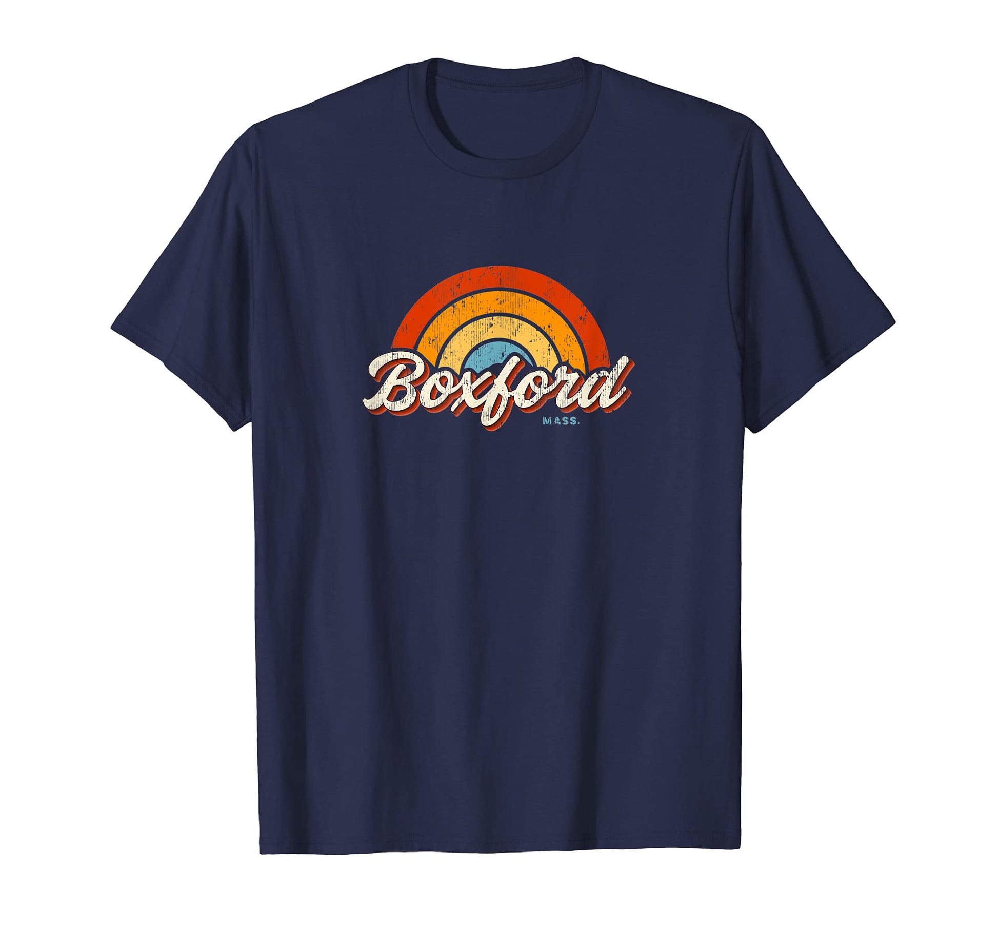 Boxford Massachusetts Ma Rainbow 70S T-Shirt - Minimalist Print for Adults - T-Shirt, Sweatshirt, Hoodie