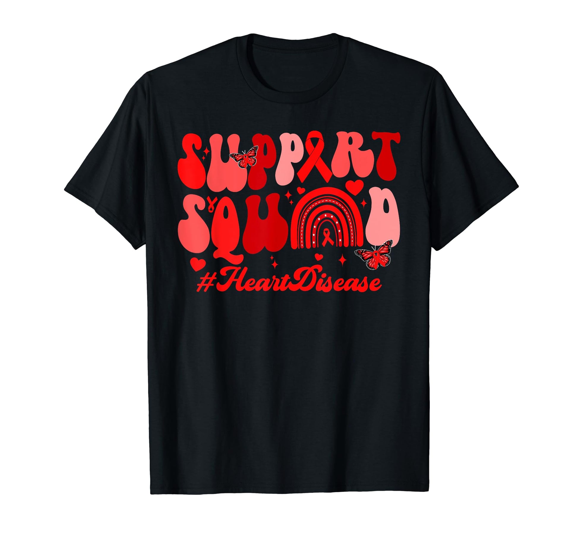Groovy Support Squad Heart Disease T-Shirt - Custom Art Print Men Women - T-Shirt, Sweatshirt, Hoodie