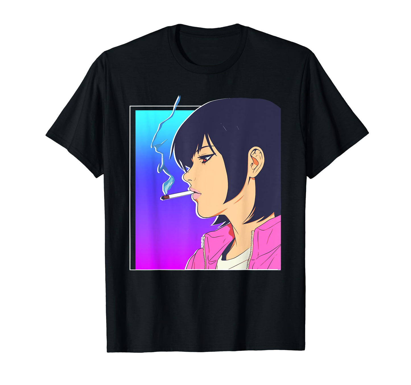 Sad Anime Smoking Lofi Vaporwave T-Shirt - Streetwear Style Men Women - T-Shirt, Sweatshirt, Hoodie