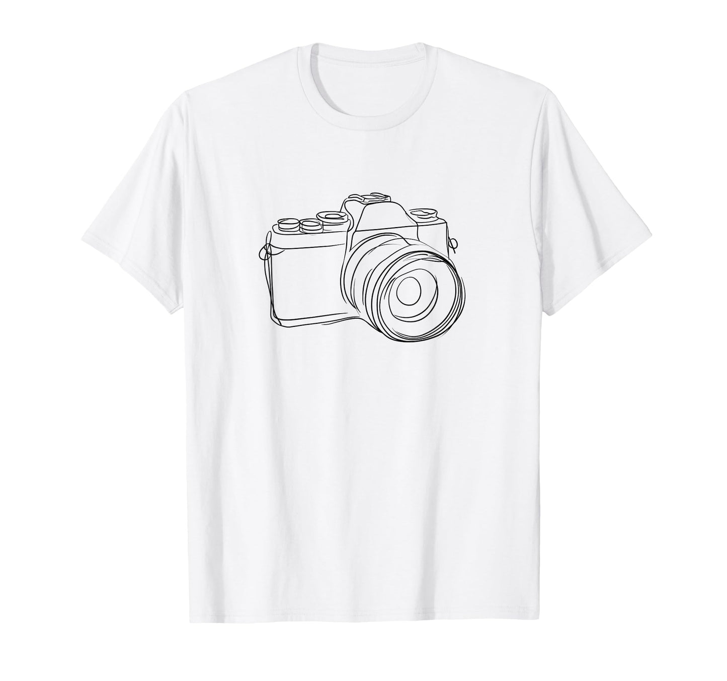 Line Drawn Camera T-Shirt - Trendy Graphic Men Women - T-Shirt, Sweatshirt, Hoodie