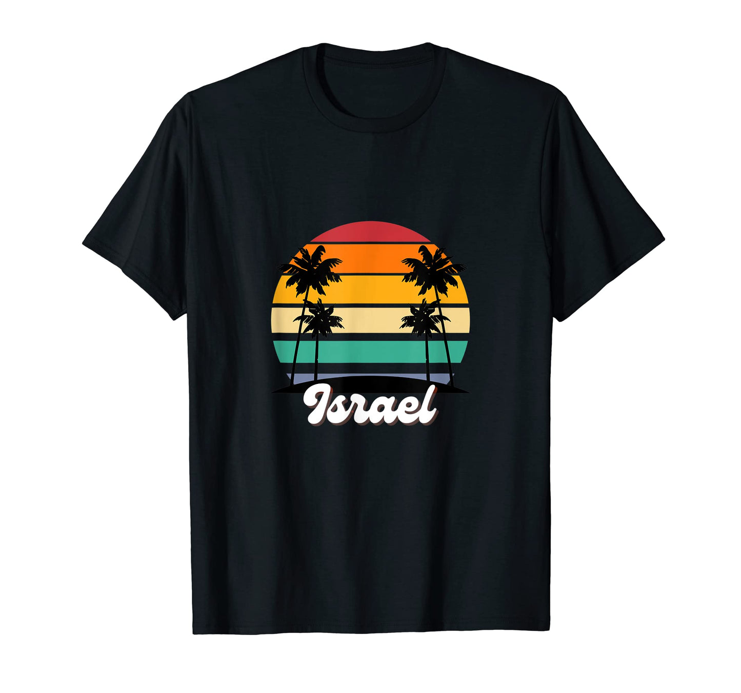 Israel Rainbow Palm Trees Beach T-Shirt - Casual Everyday Wear Men Women - T-Shirt, Sweatshirt, Hoodie