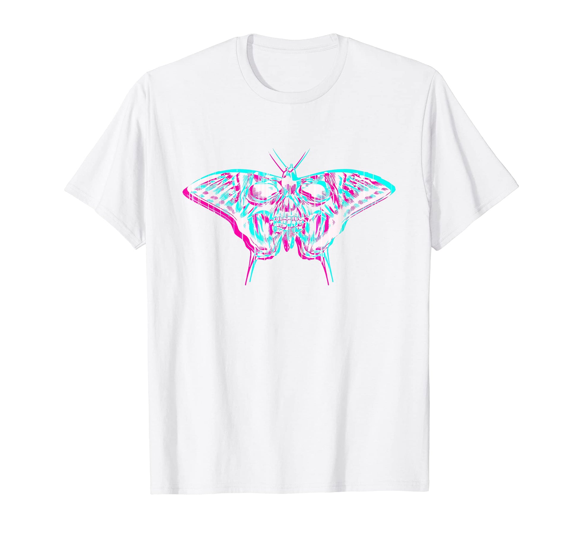 Aesthetic Butterfly Skull Glitch T-Shirt - Streetwear Style for Adults - T-Shirt, Sweatshirt, Hoodie