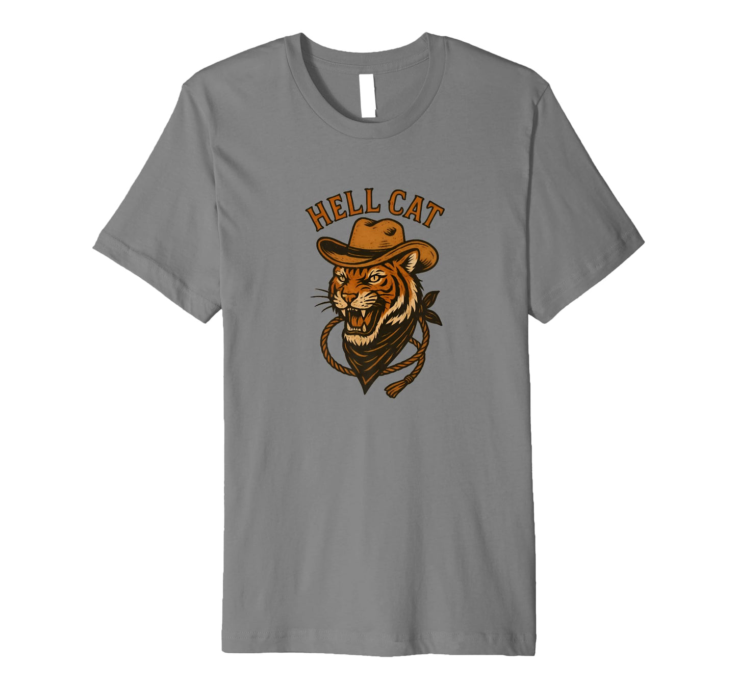 Hell Cat Western Tiger Cowboy Rodeo T-Shirt - Graphic Print Men Women - T-Shirt, Sweatshirt, Hoodie