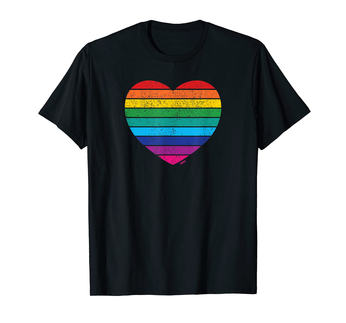 Rainbow Love Heart Stripes T-Shirt - Trendy Graphic Men Women - T-Shirt, Sweatshirt, Hoodie