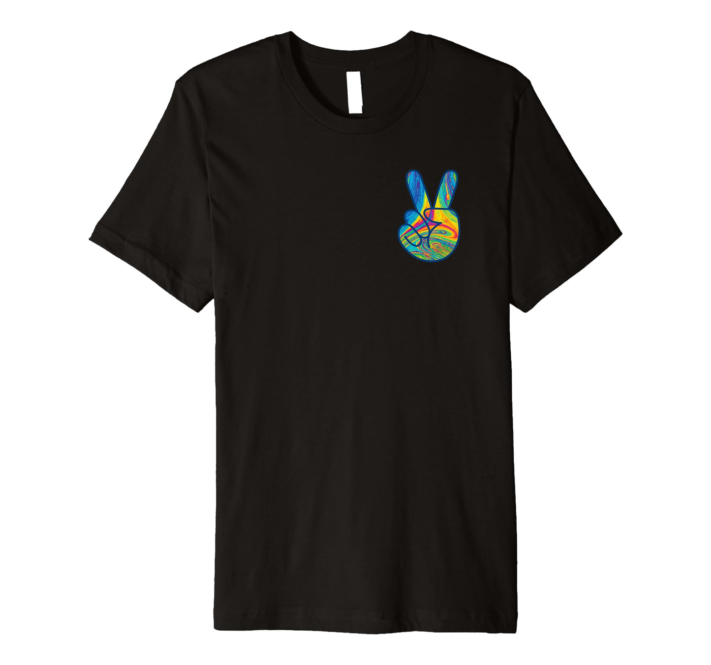 Rainbow Peace Hand T-Shirt - Novelty Apparel for Adults - T-Shirt, Sweatshirt, Hoodie