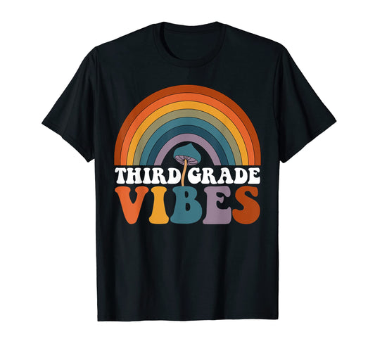 Back To School Third Grade Vibes Teacher T-Shirt - Unique Graphic Unisex - T-Shirt, Sweatshirt, Hoodie
