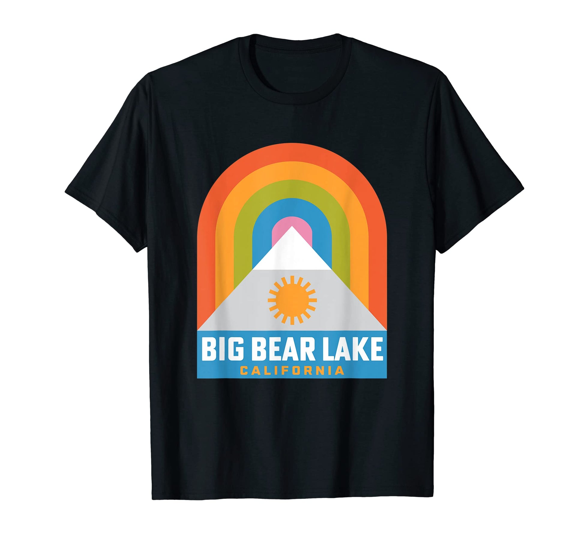 Big Bear Lake California Rainbow T-Shirt - Casual Everyday Wear Unisex - T-Shirt, Sweatshirt, Hoodie