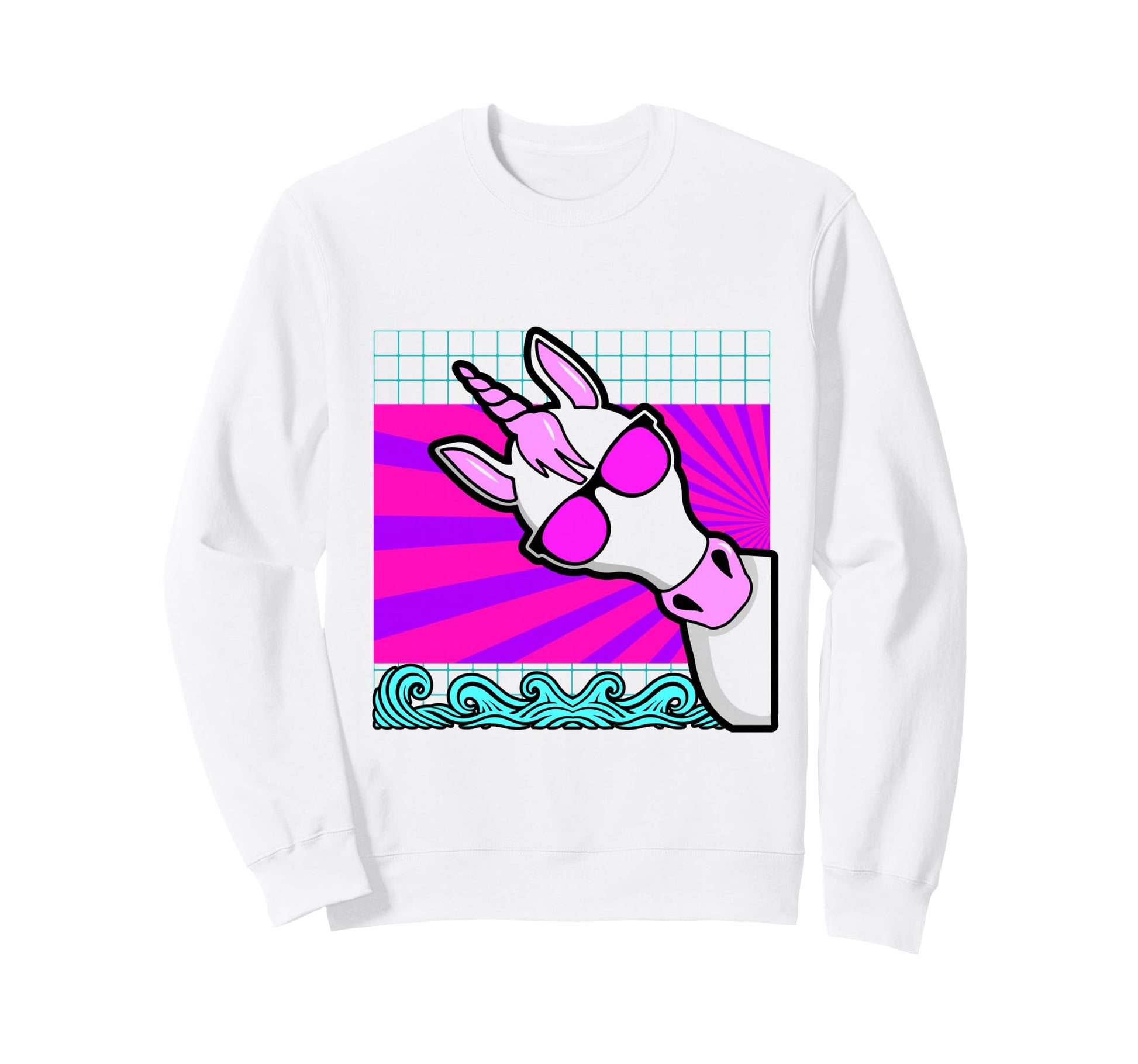 Aesthetic Vaporwave Outfits Unicorn Sweatshirt - Novelty Apparel Men Women - T-Shirt, Sweatshirt, Hoodie