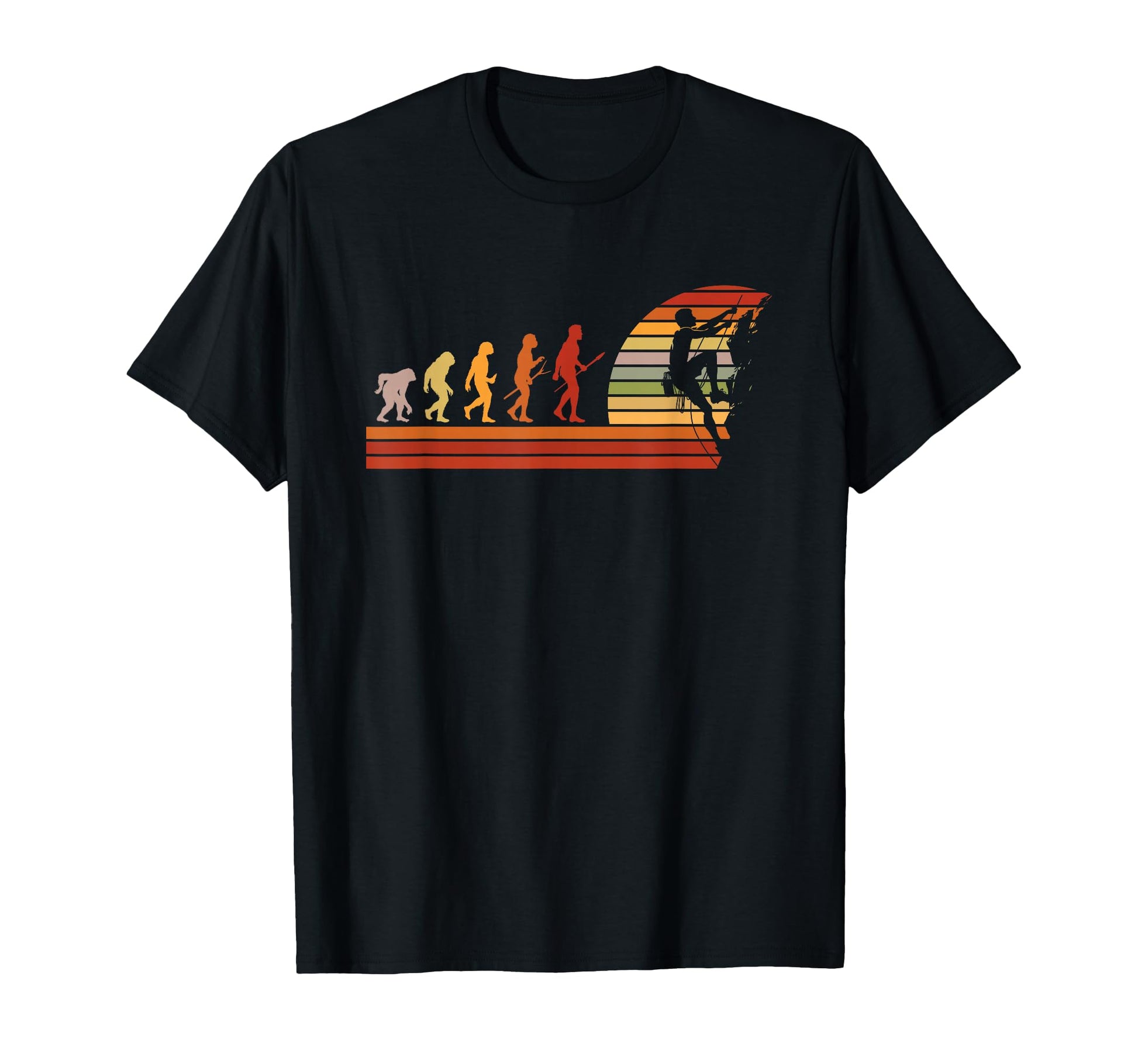 Evolution Rock Climbing Silhouette T-Shirt - Novelty Apparel Men Women - T-Shirt, Sweatshirt, Hoodie