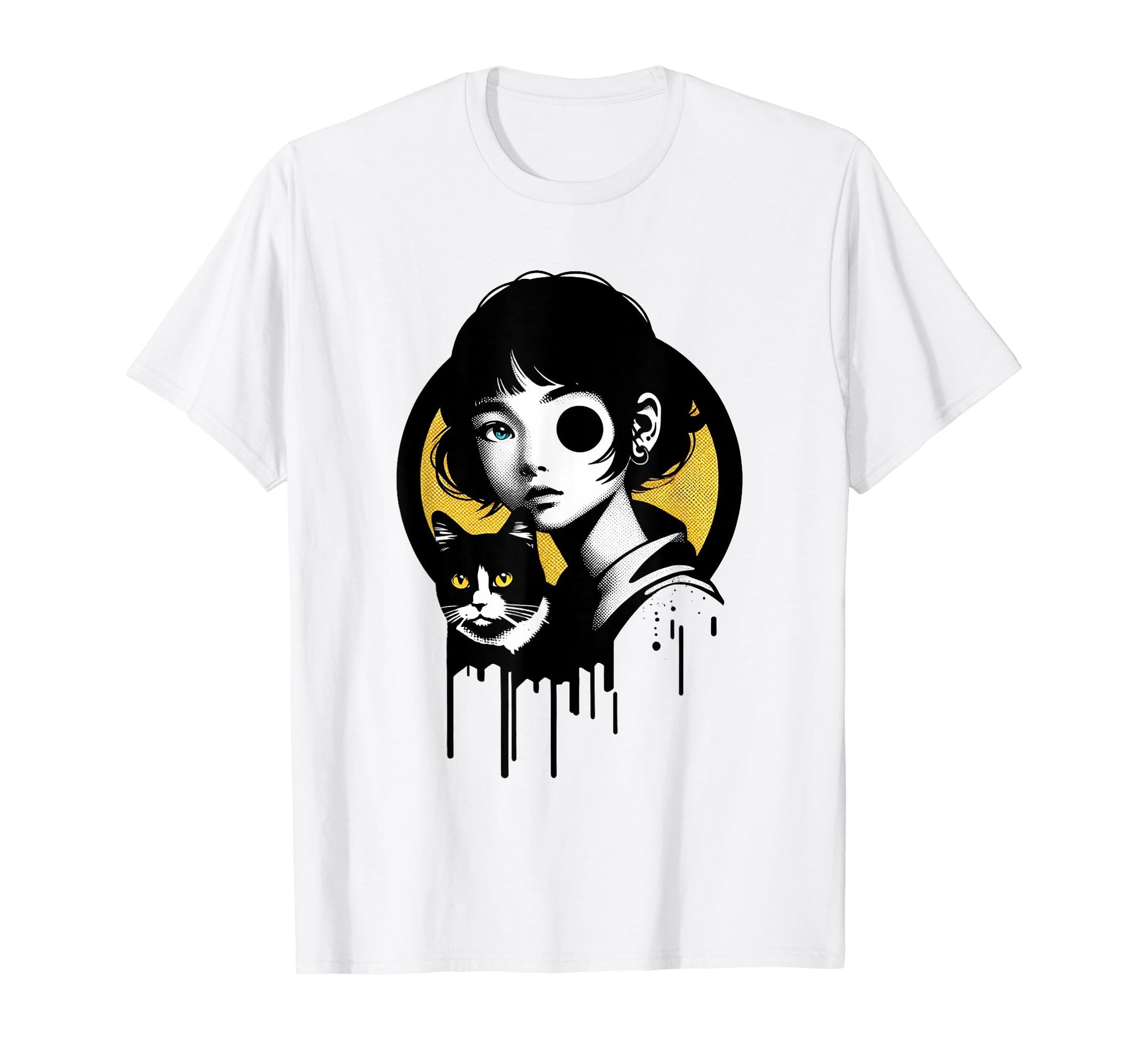 Funny And Cat Graffiti Grunge T-Shirt - Casual Everyday Wear for Adults - T-Shirt, Sweatshirt, Hoodie