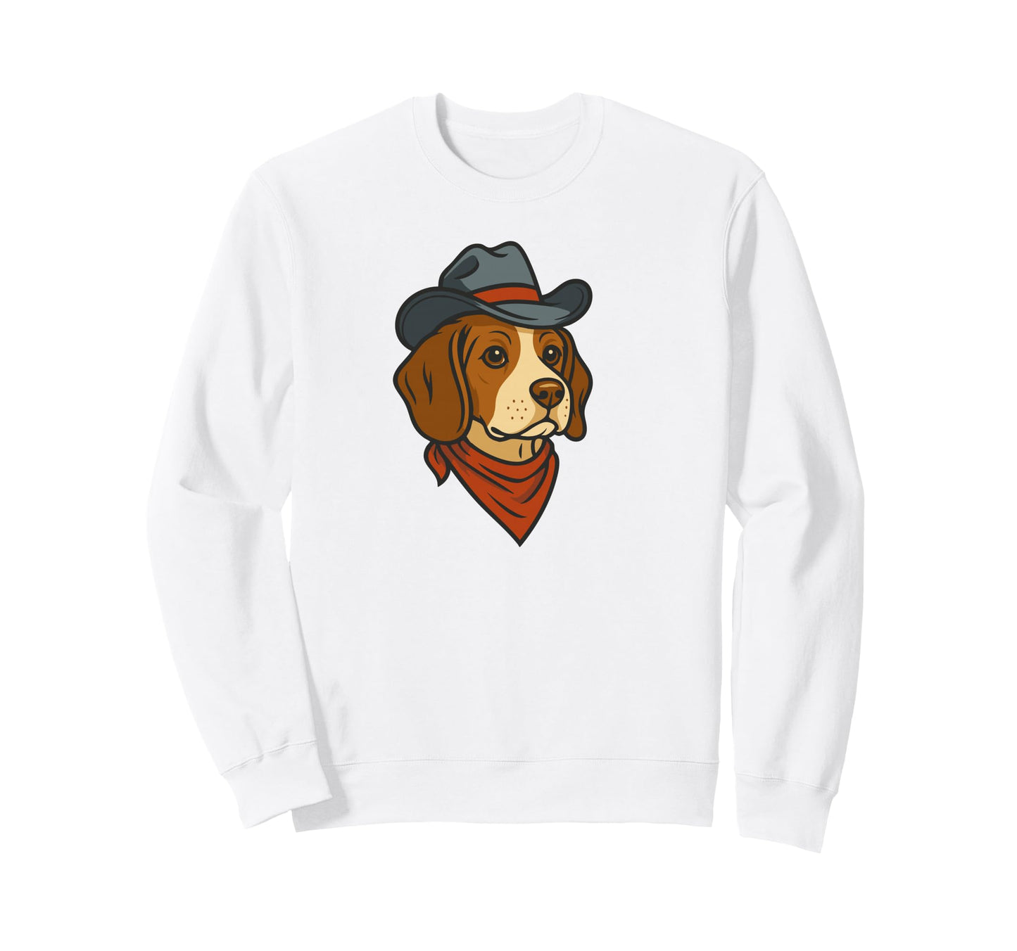 Funny Cowboy Beagle Drawing Sweatshirt - Unique Graphic Men Women - T-Shirt, Sweatshirt, Hoodie