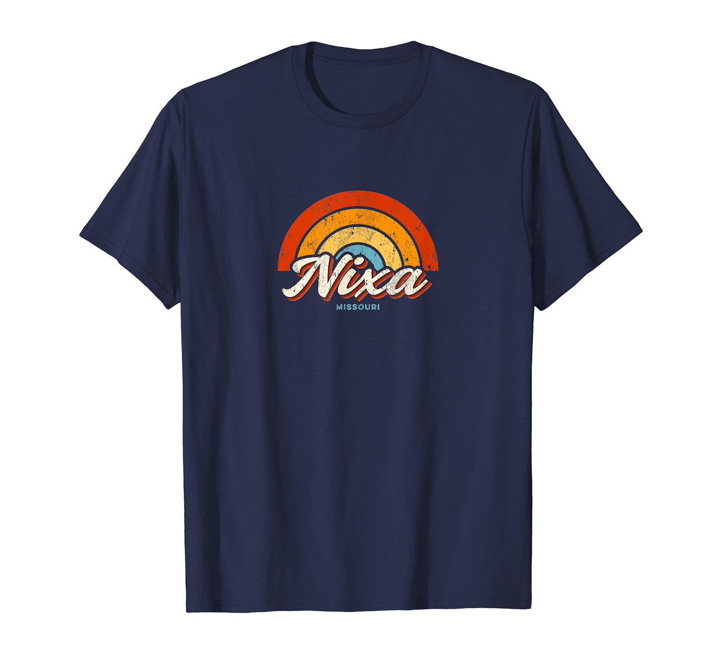 Nixa Missouri Mo Rainbow 70S T-Shirt - Novelty Apparel Men Women - T-Shirt, Sweatshirt, Hoodie