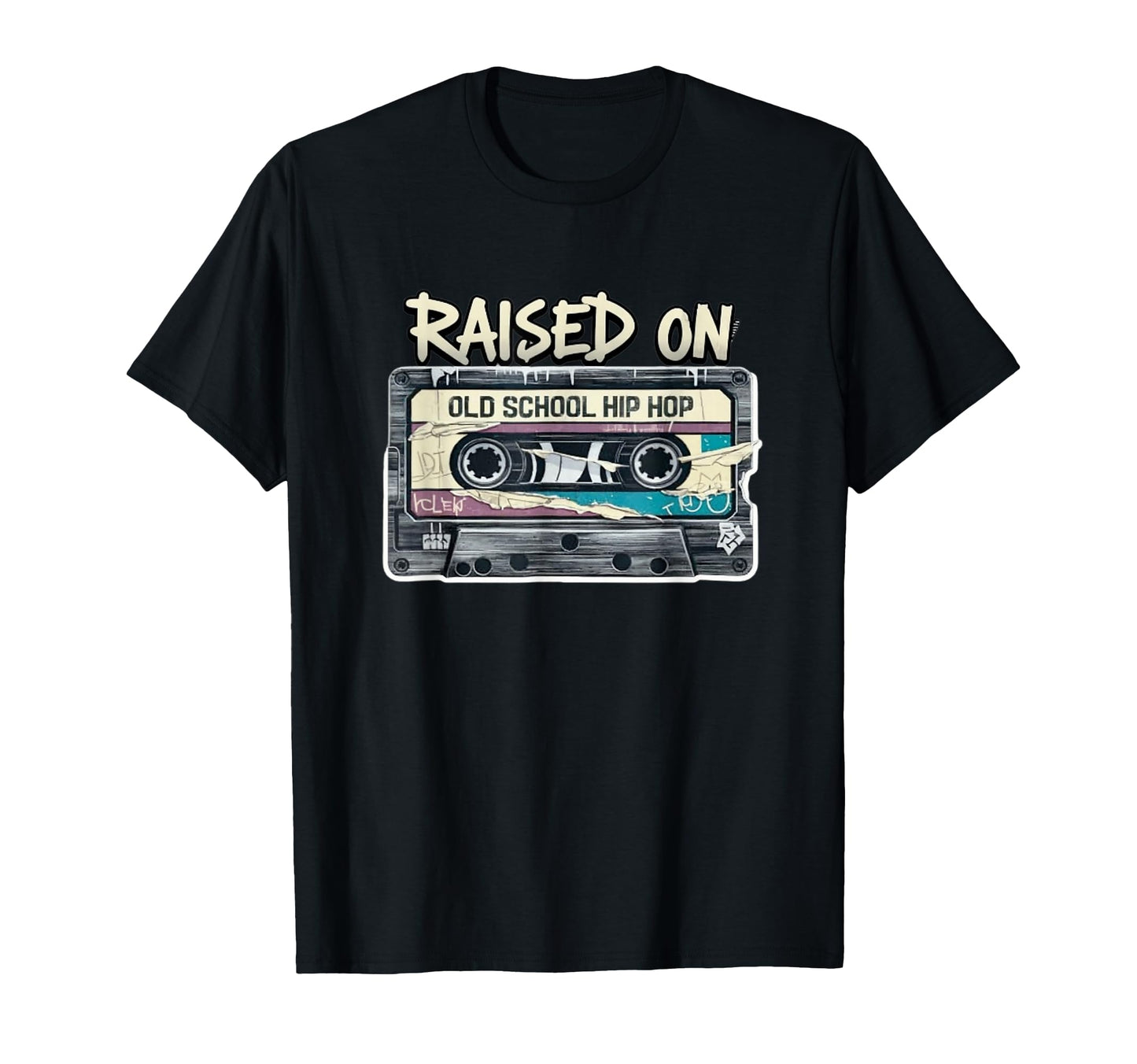 Raised Old School Hip Hop Cassette Tape T-Shirt - Graphic Print Men Women - T-Shirt, Sweatshirt, Hoodie