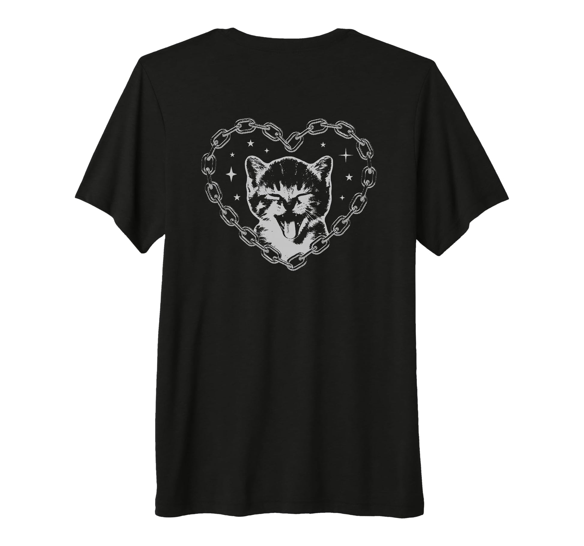 Y2K Cat Chain Heart Emo Goth 90S 2000S T-Shirt - Unique Graphic Men Women - T-Shirt, Sweatshirt, Hoodie