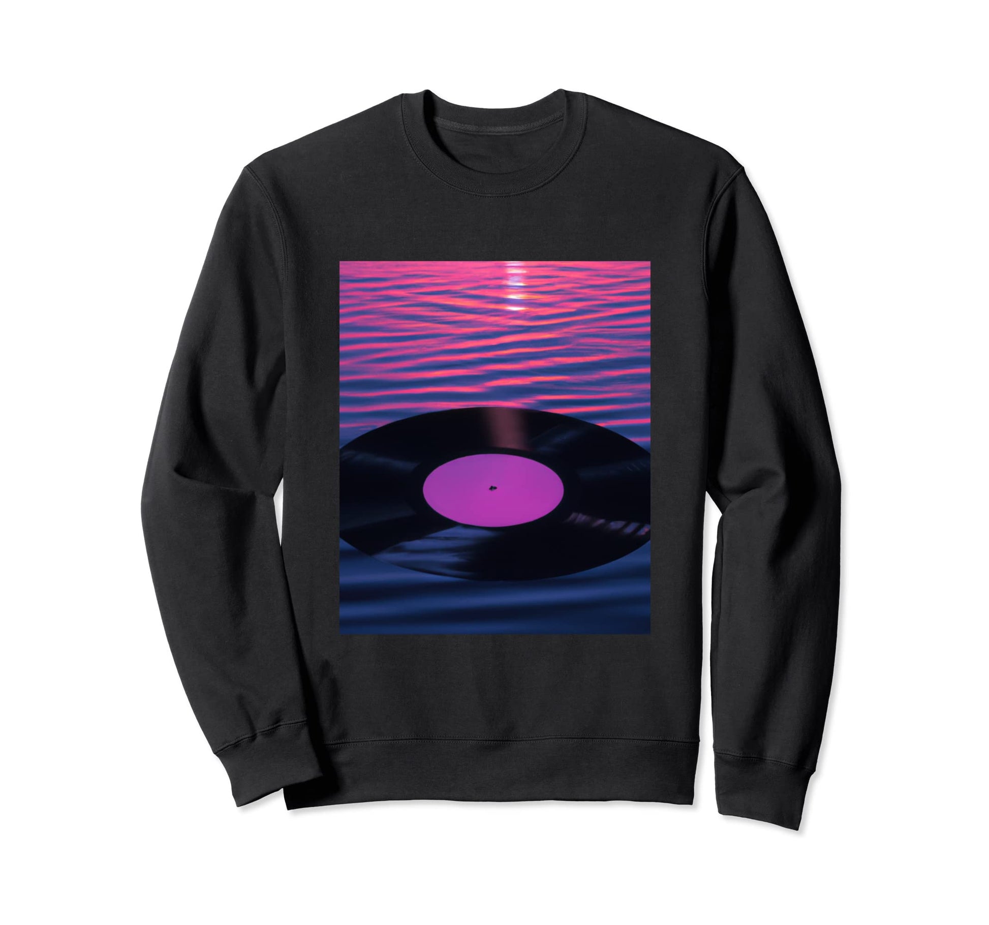 Vaporwave Vinyl Record Synthwave Sweatshirt - Unique Graphic for Adults - T-Shirt, Sweatshirt, Hoodie