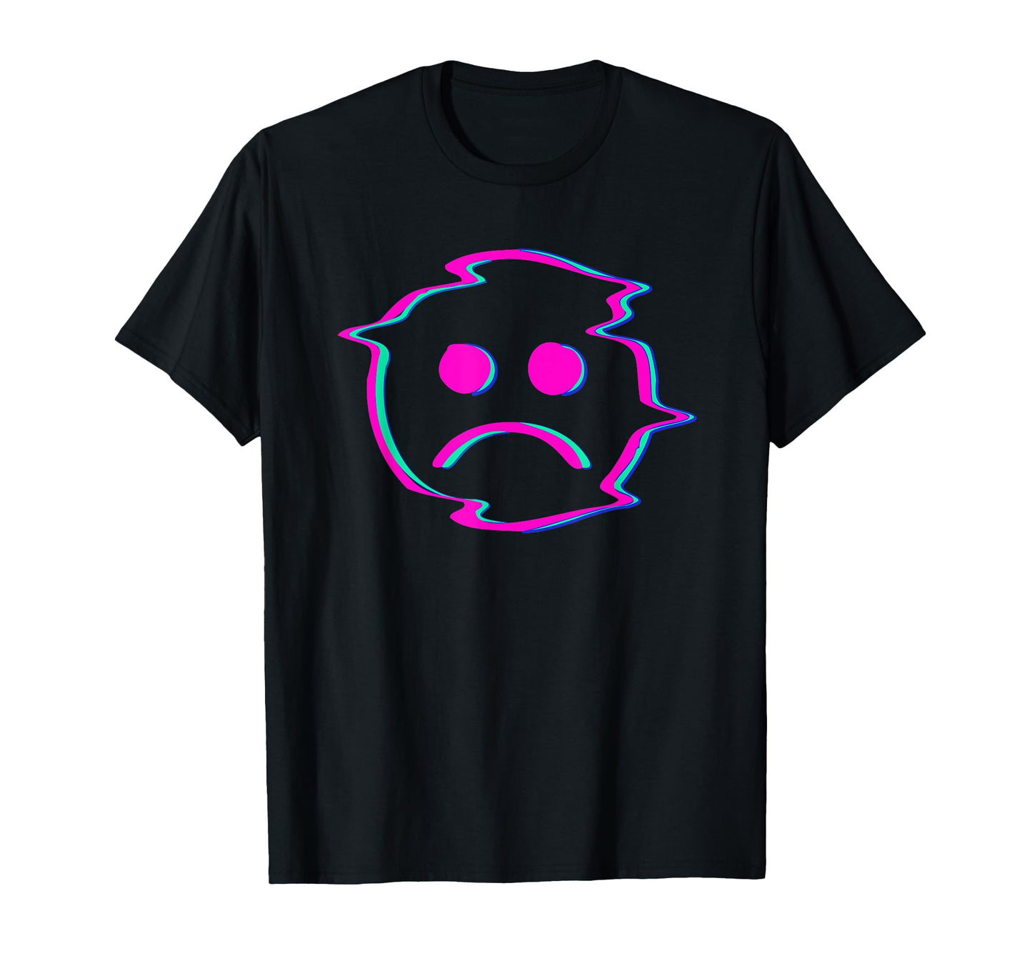 Glitch Sad Face Urban Aesthetic T-Shirt - Streetwear Style Men Women - T-Shirt, Sweatshirt, Hoodie