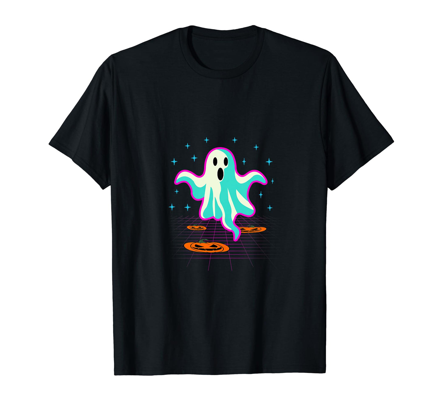 80S Ghost Halloween Retrowave T-Shirt - Aesthetic Graphic Men Women - T-Shirt, Sweatshirt, Hoodie