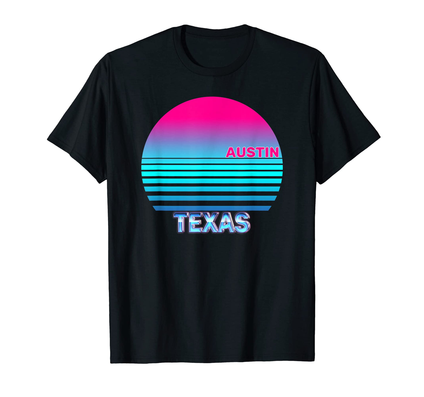 Austin Texas Vaporwave 1980S 1990S T-Shirt - Minimalist Print Unisex - T-Shirt, Sweatshirt, Hoodie