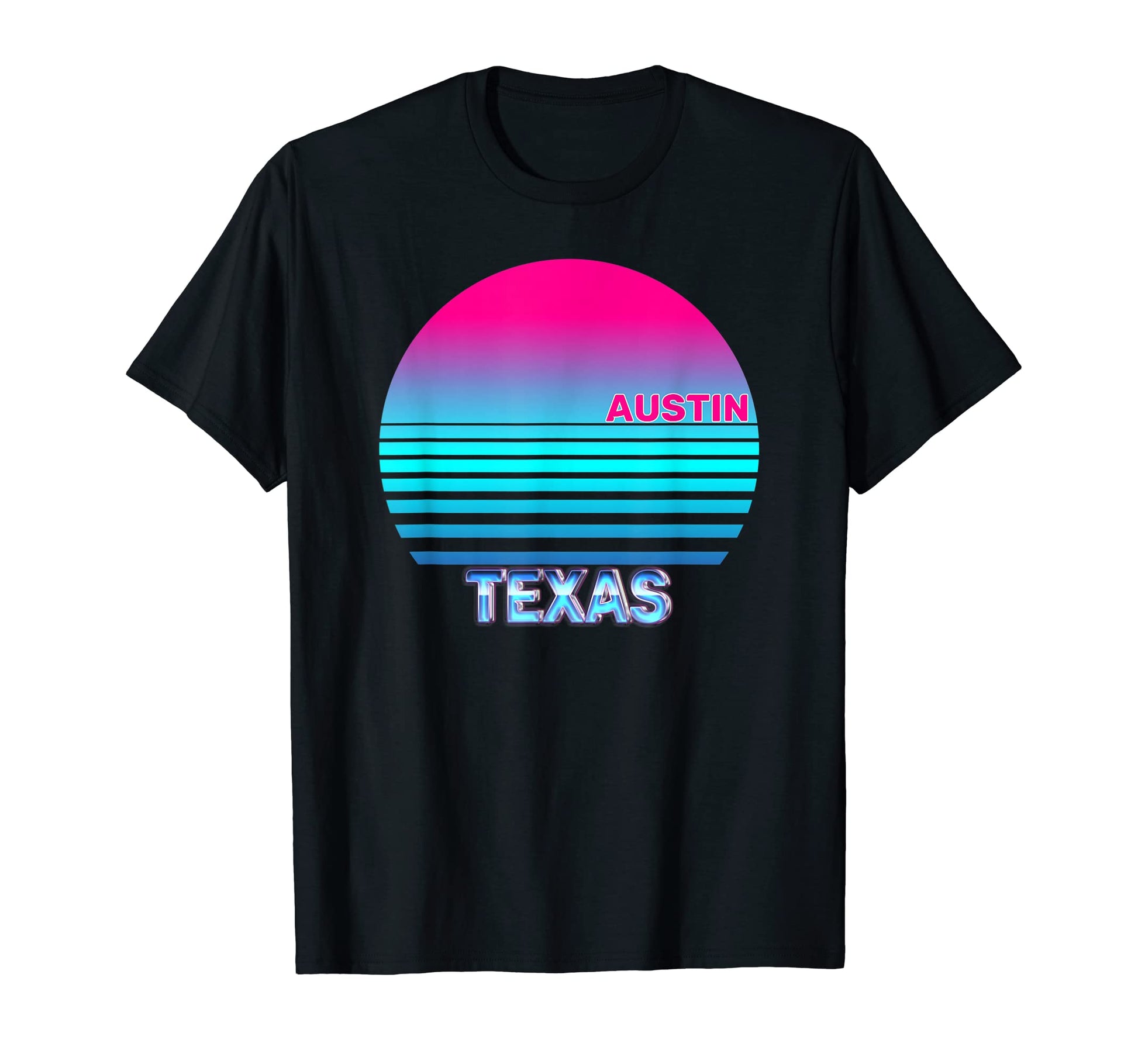Austin Texas Vaporwave 1980S 1990S T-Shirt - Minimalist Print Unisex - T-Shirt, Sweatshirt, Hoodie