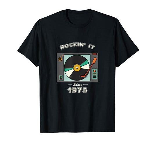 1973 Record Player Vinyl Lovers T-Shirt - Graphic Print Men Women - T-Shirt, Sweatshirt, Hoodie