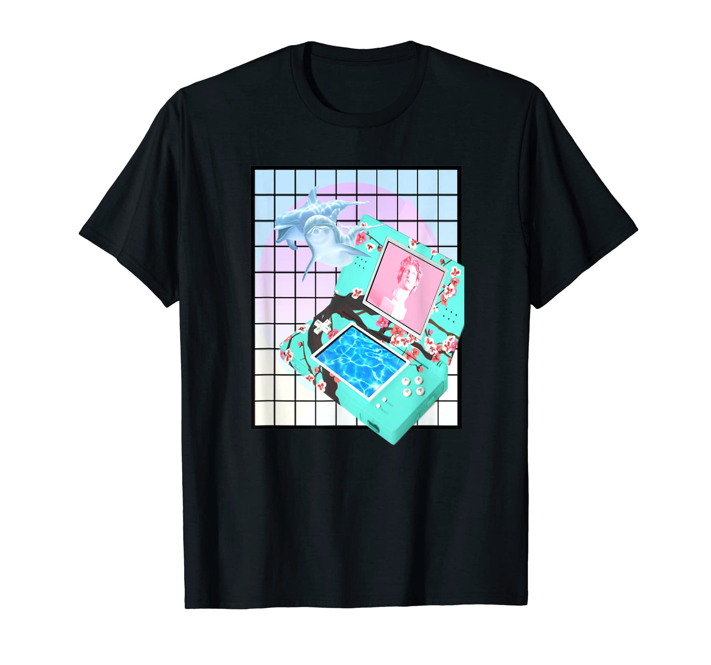 Vaporwave Pastel Dolphins Aesthetic T-Shirt - Aesthetic Graphic Men Women - T-Shirt, Sweatshirt, Hoodie