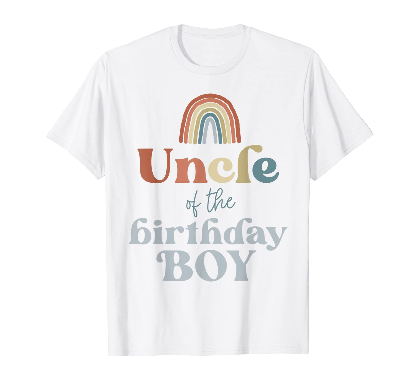 Mens Uncle Birthday Boho Rainbow Party T-Shirt - Trendy Graphic for Adults - T-Shirt, Sweatshirt, Hoodie