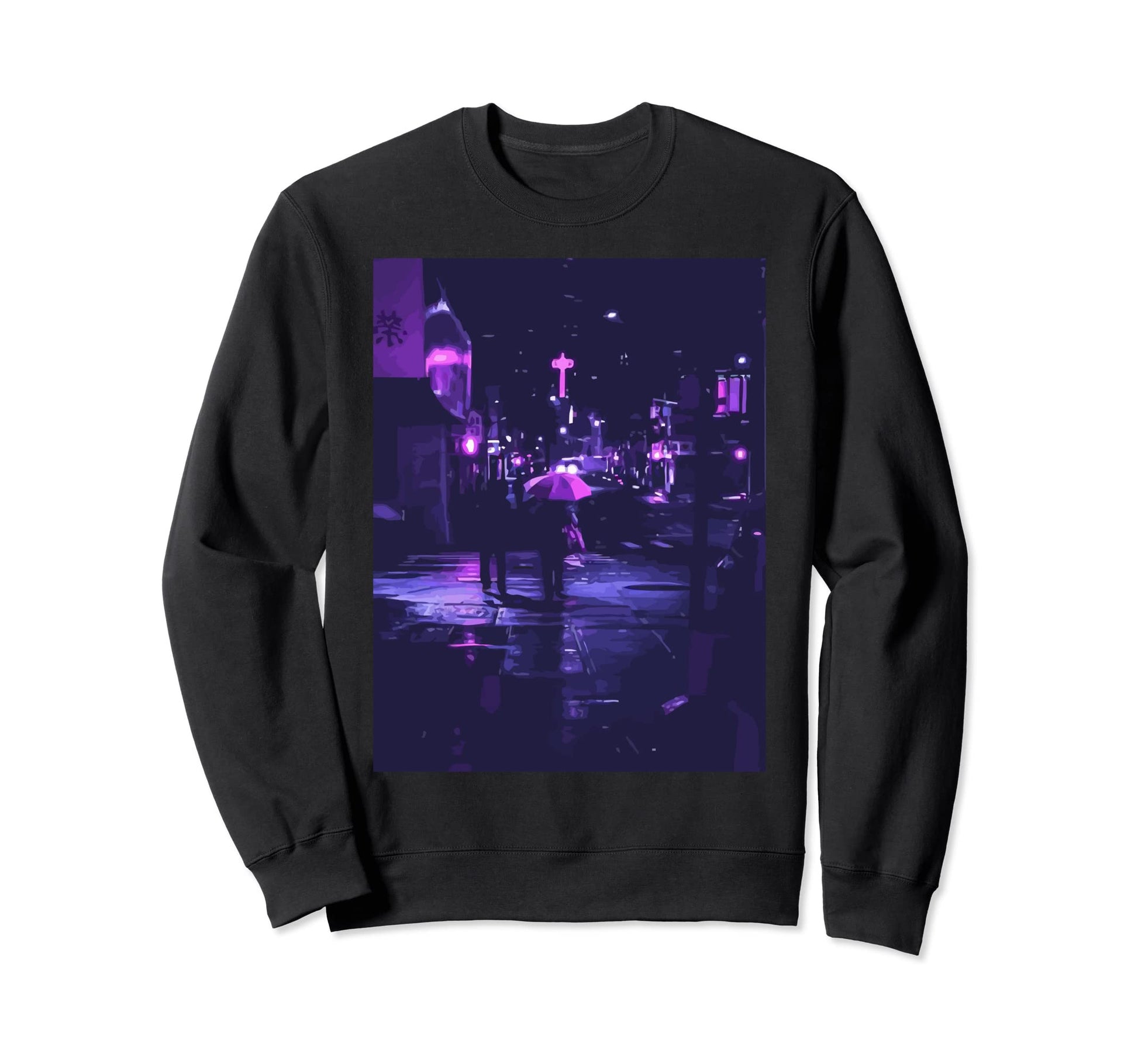 Digital Cityscape Vaporwave Aesthetic Sweatshirt - Custom Art Print Unisex - T-Shirt, Sweatshirt, Hoodie