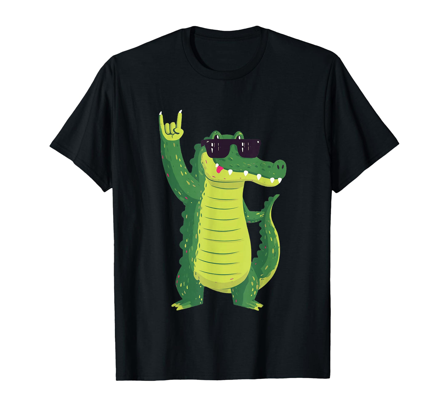 Funny Alligator Rock Cartoon Crocodile T-Shirt - Novelty Apparel for Adults - T-Shirt, Sweatshirt, Hoodie