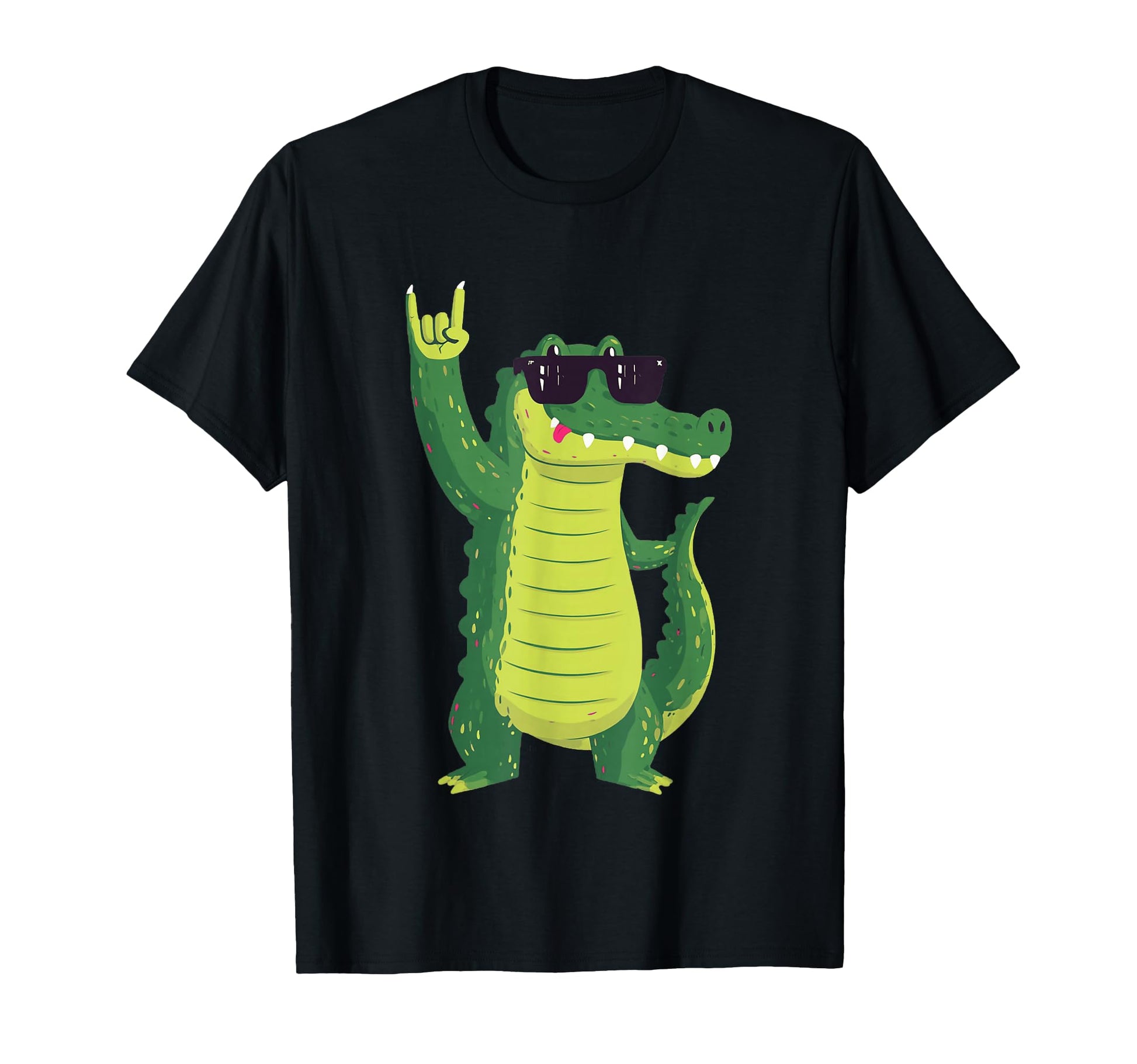 Funny Alligator Rock Cartoon Crocodile T-Shirt - Novelty Apparel for Adults - T-Shirt, Sweatshirt, Hoodie