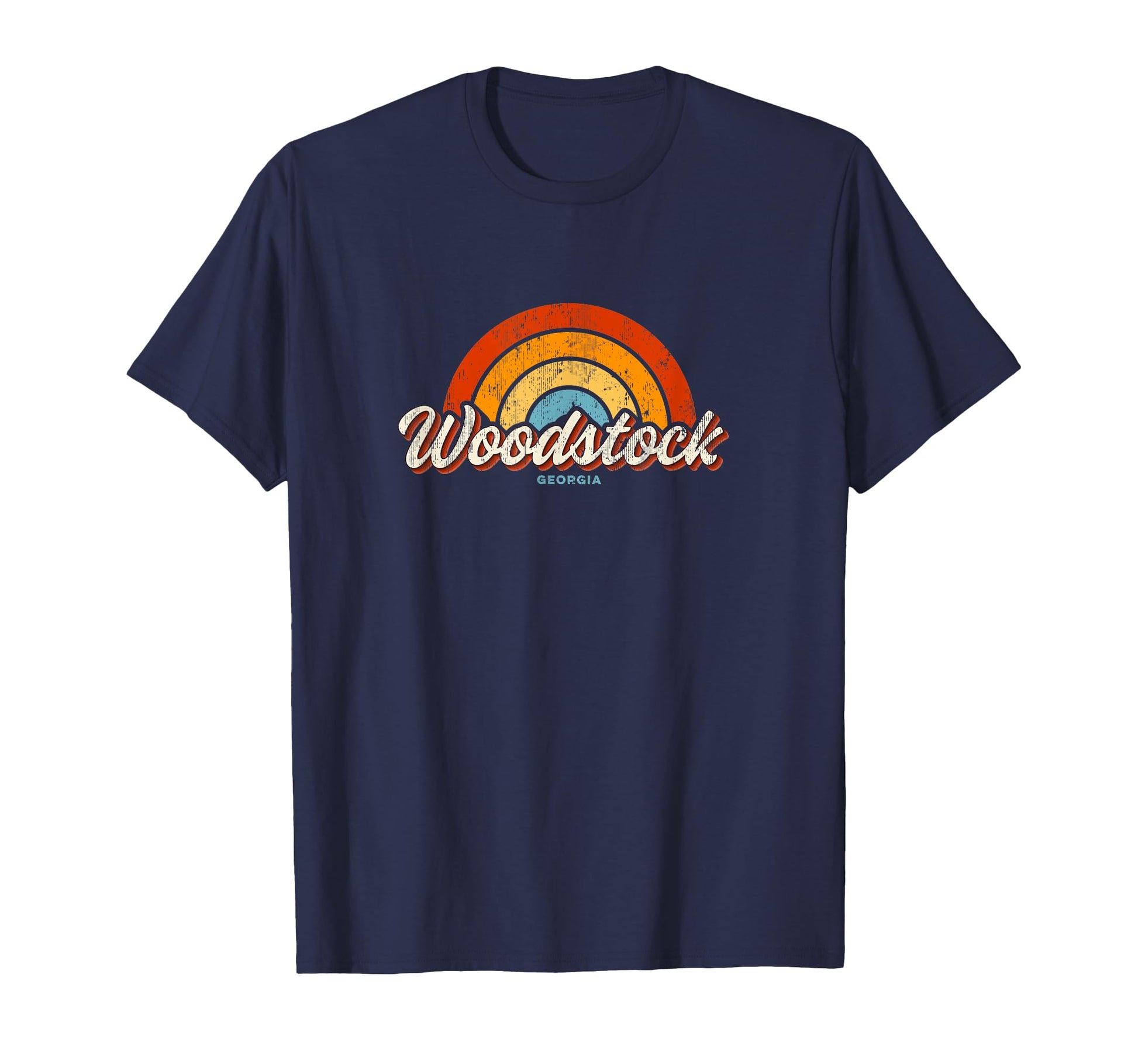Woodstock Georgia Ga Rainbow 70S T-Shirt - Casual Everyday Wear Unisex - T-Shirt, Sweatshirt, Hoodie