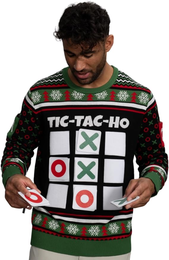 Tic Tac Ho Festive Gamewear Ugly Christmas Sweater - Holiday Gift product image 3