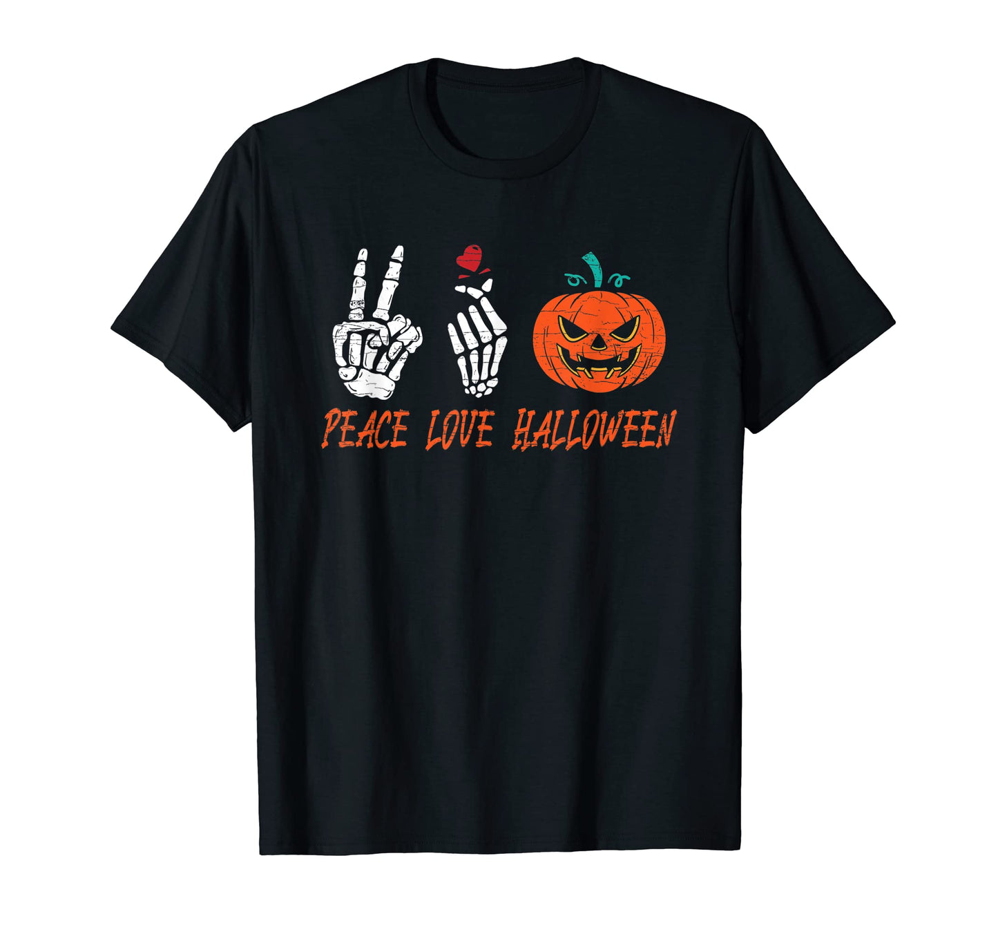 Peace Love Halloween Pumpkin T-Shirt - Aesthetic Graphic Men Women - T-Shirt, Sweatshirt, Hoodie