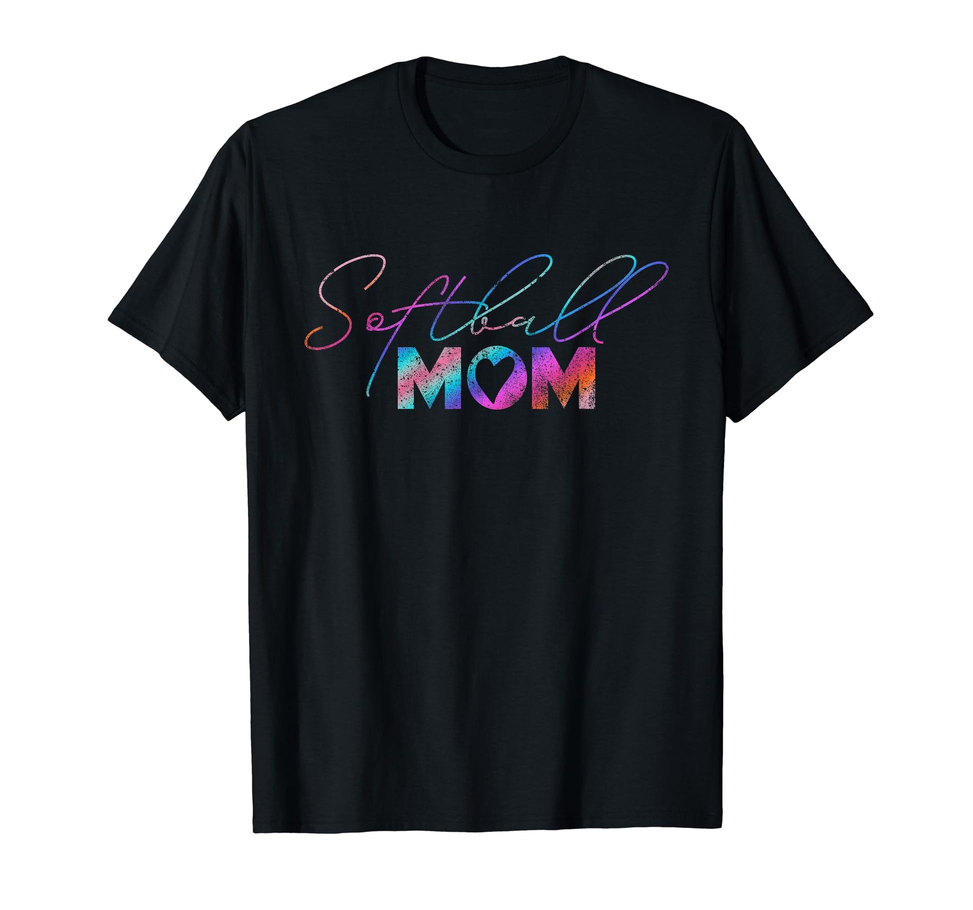 Mothers Day Rainbow Softball Mom T-Shirt - Graphic Print Men Women - T-Shirt, Sweatshirt, Hoodie