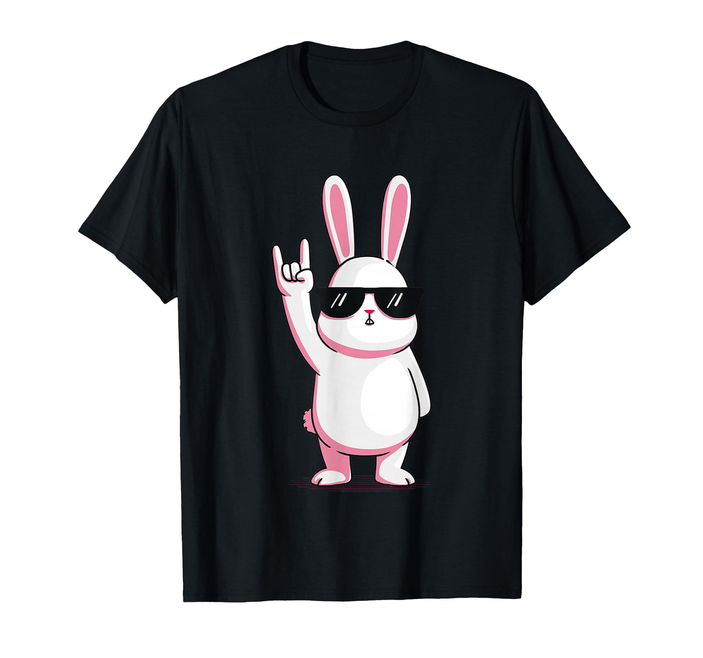 Bunny Rock Rabbit Hipster Vibe Funny T-Shirt - Graphic Print for Adults - T-Shirt, Sweatshirt, Hoodie