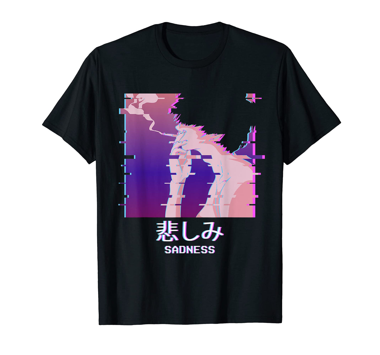 Sadness Anime Japanese Vaporwave Eboy T-Shirt - Custom Art Print Unisex - T-Shirt, Sweatshirt, Hoodie