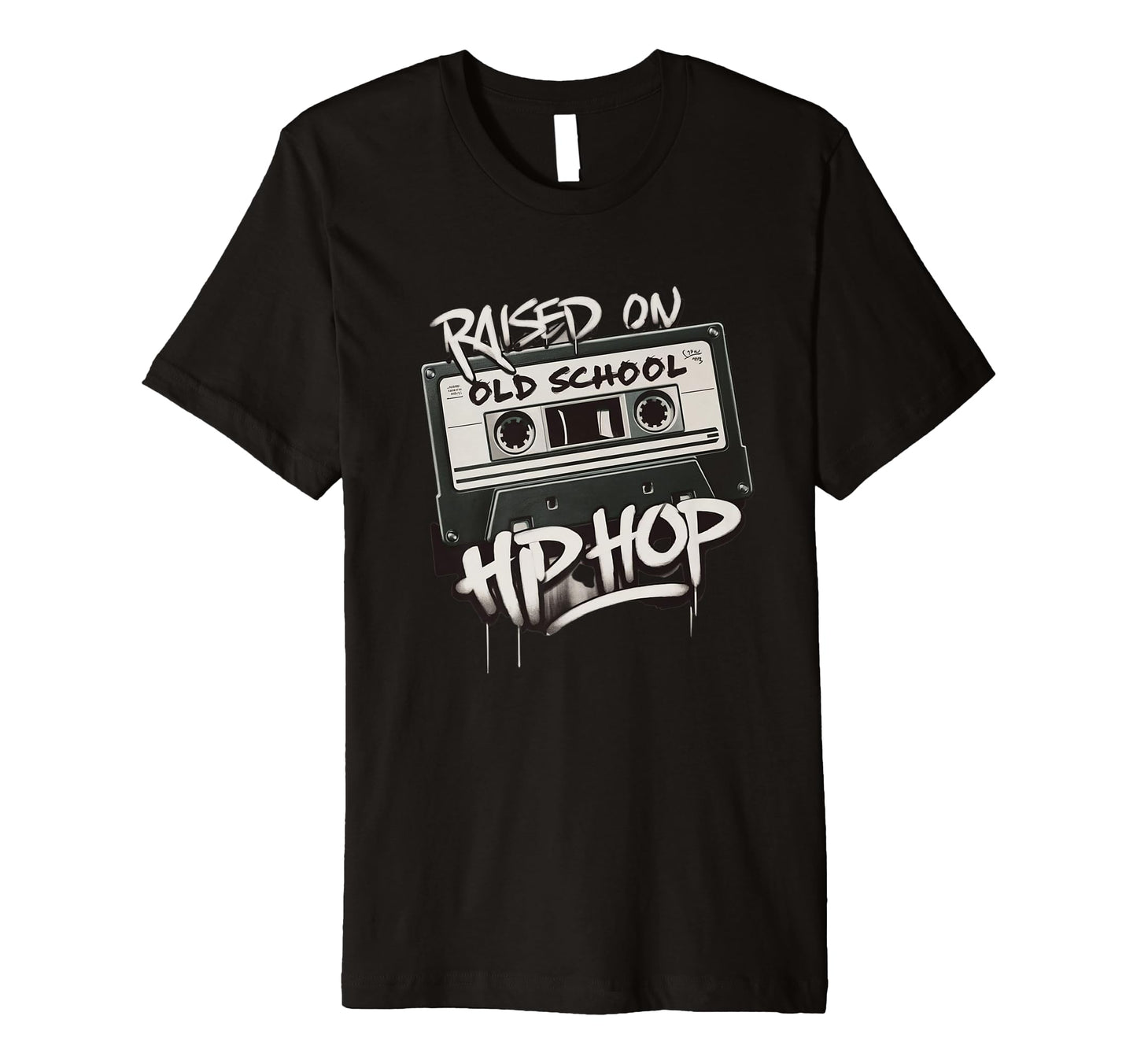 Raised Old School Hip Hop Cassette T-Shirt - Unique Graphic for Adults - T-Shirt, Sweatshirt, Hoodie