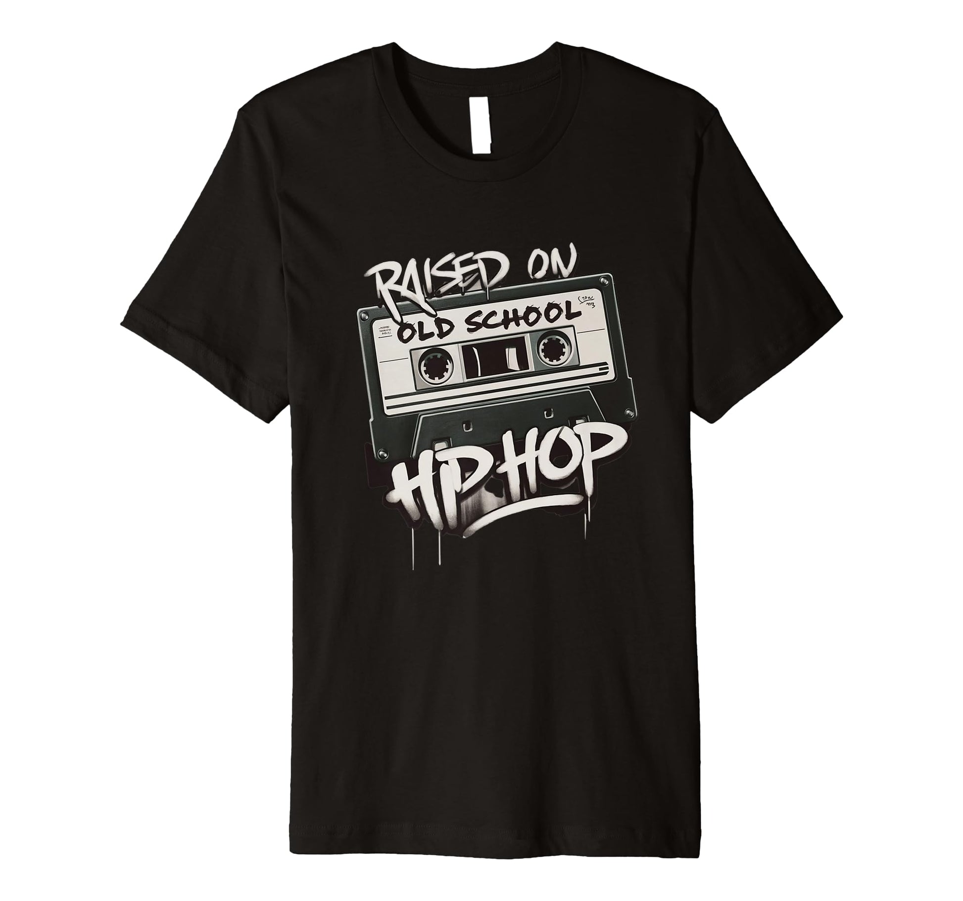 Raised Old School Hip Hop Cassette T-Shirt - Unique Graphic for Adults - T-Shirt, Sweatshirt, Hoodie