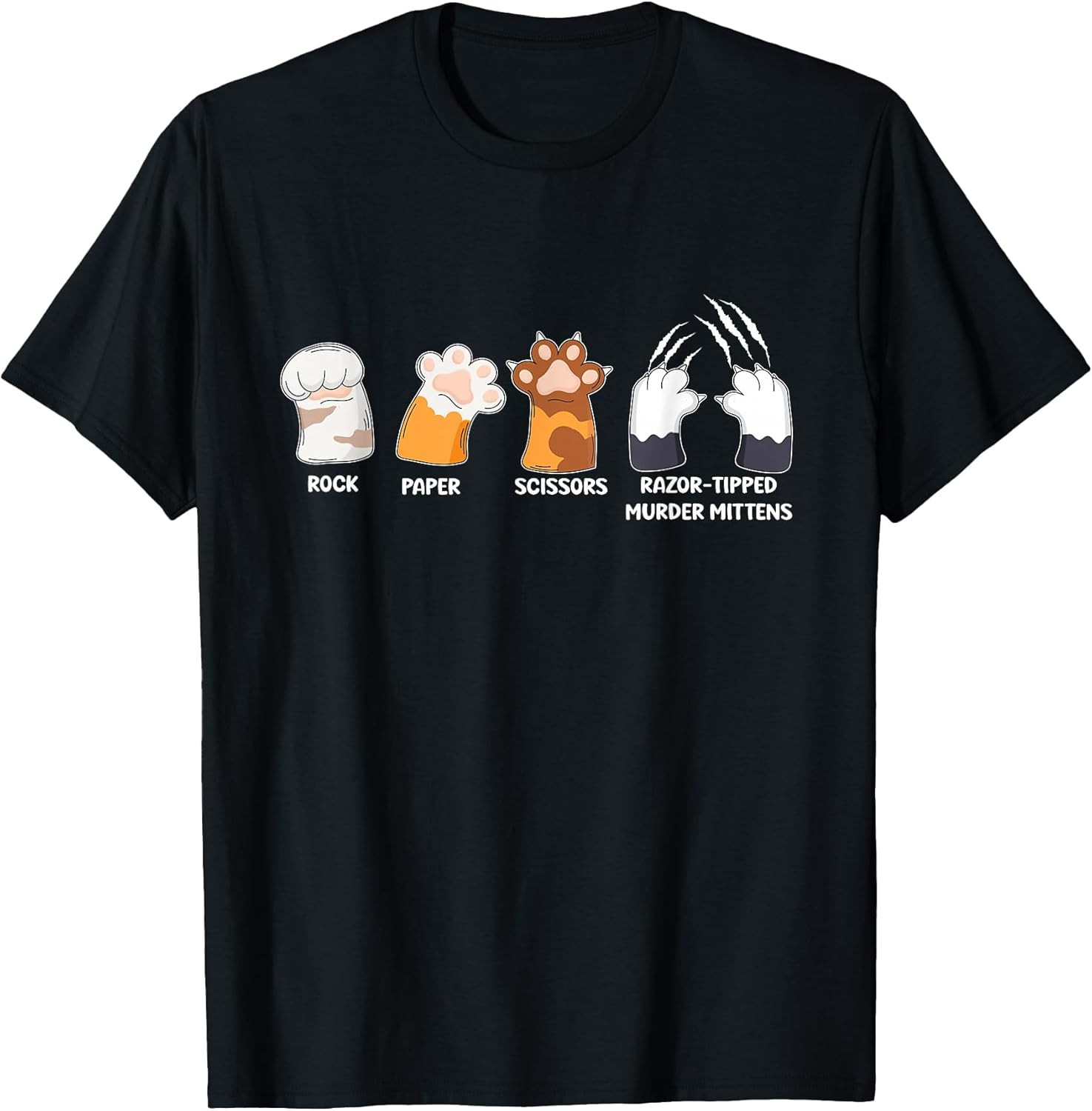 Funny Cat Paws Rock Paper Scissors - Adult & Kids T-Shirts, Sweatshirts & Hoodies apparel design preview 1